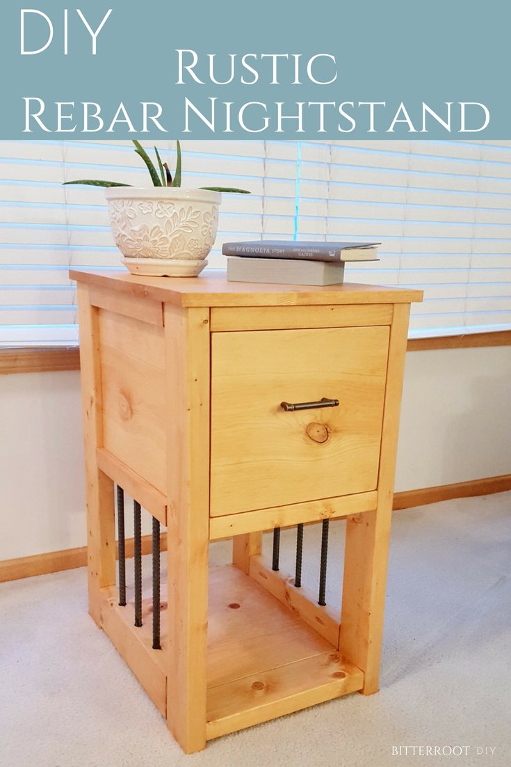 Rustic Nightstand with Rebar