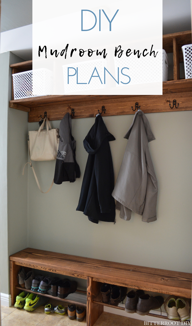 Easy Mudroom Bench with Shoe Rack