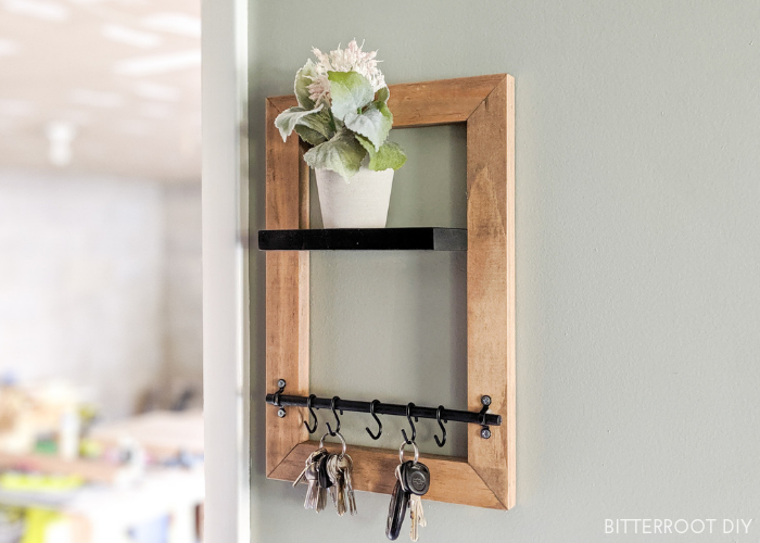 Diy Key Holder With Floating Shelf, How To Hang Floating Shelves With Command Strips